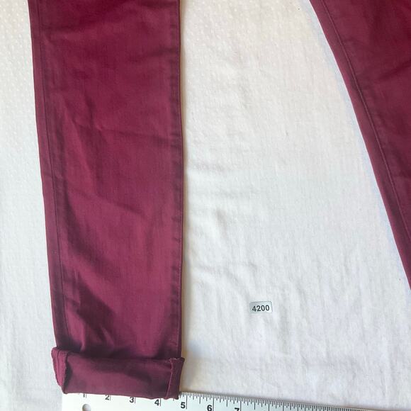 J Brand Women Skinny Jeans 602 Size 28 Deep Plum Red Mid-Rise Stretch Boot Cut - Picture 5 of 12